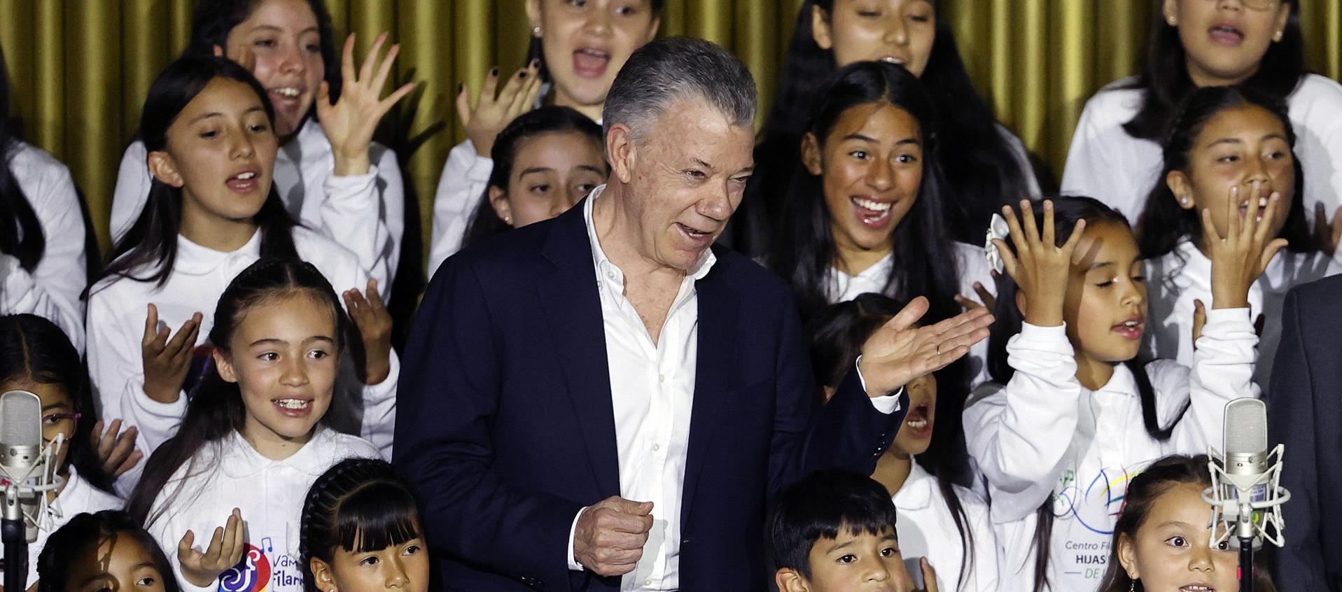El ex Presidente Juan Manuel Santos en el Centro Nacional de Memoria Histórica (CNMH).