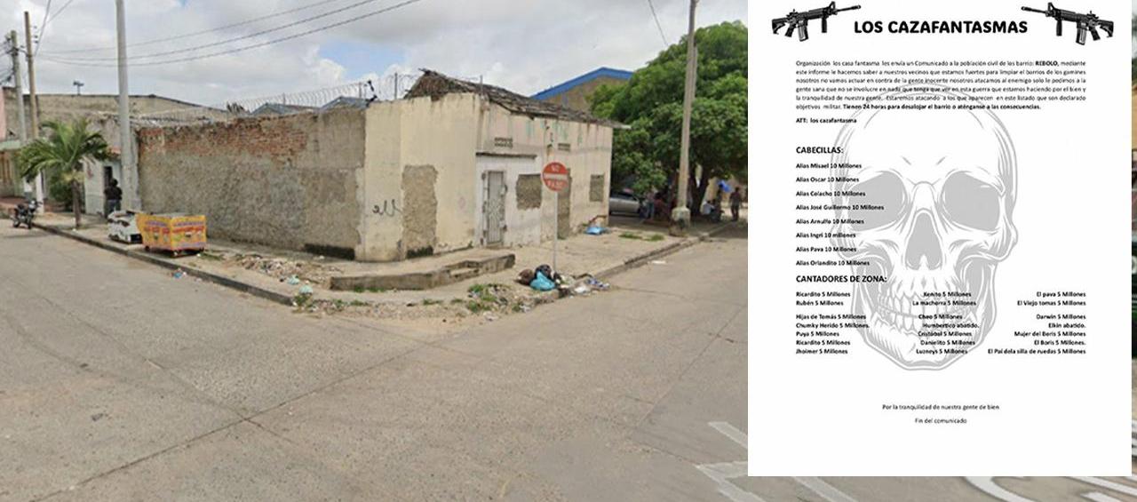 Sector de Rebolo y panfleto de los Cazafantasmas.