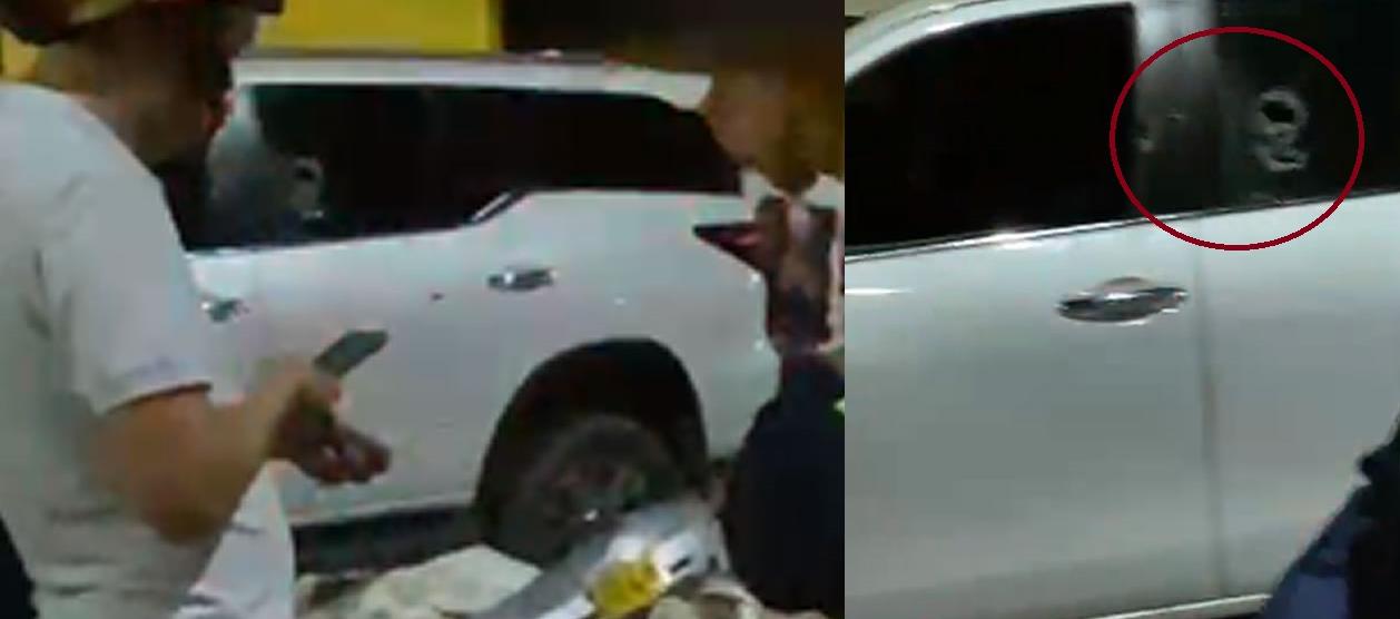 La camioneta en la que iba Yamil Antonio Martínez Del Valle