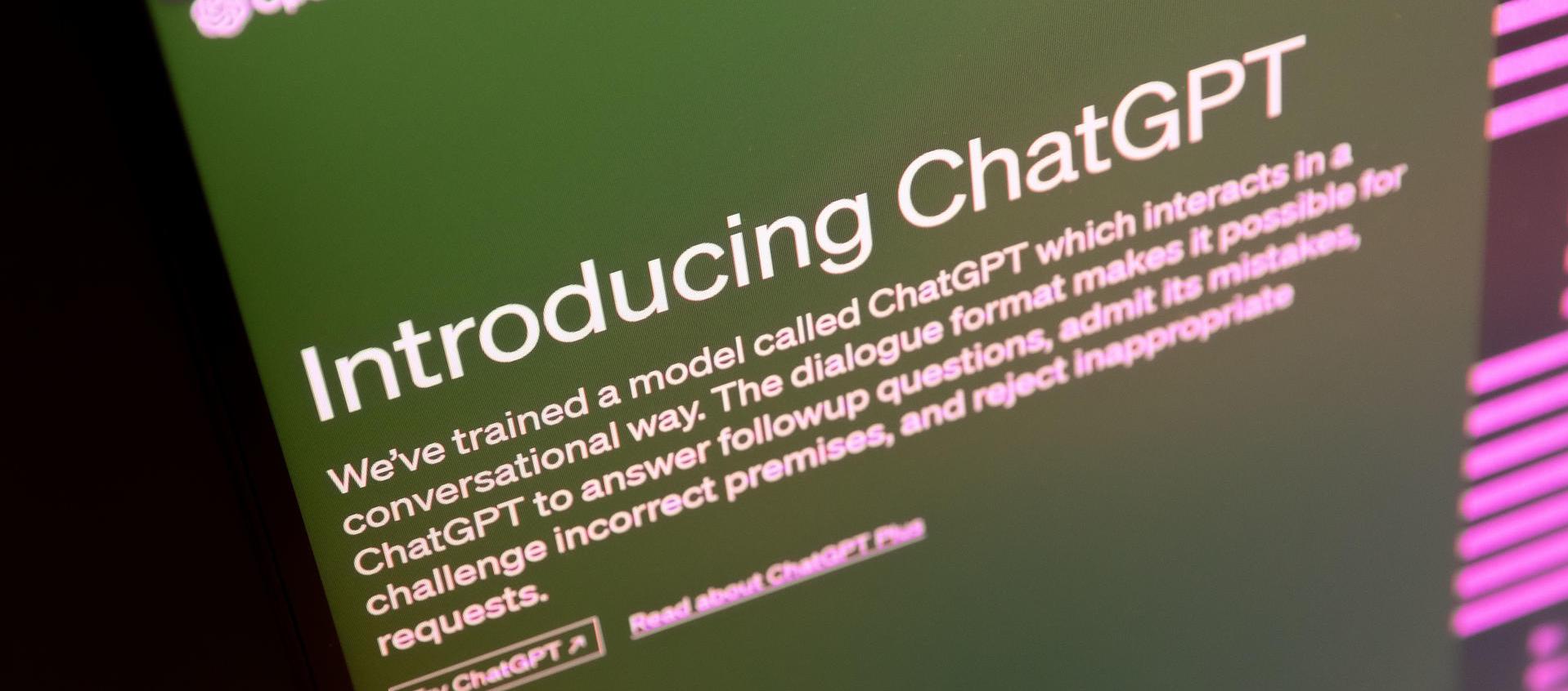 Fotografía de archivo de una pantalla con el sitio web del ChatGPT