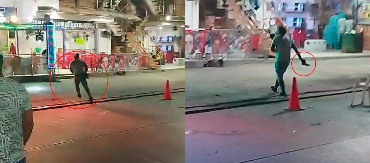 Momento exacto del intercambio de disparos en la urbanización El Parque.