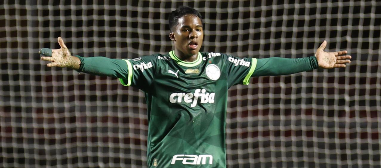 Endrick, delantero de 17 años del Palmeiras. 