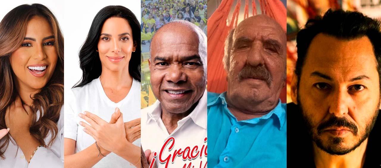 Algunos de los famosos 'ahogados' el domingo, Lily Díaz, Fairuz Valdiri, Miguel Morales, Salvo Basile y Daniel Mendoza.