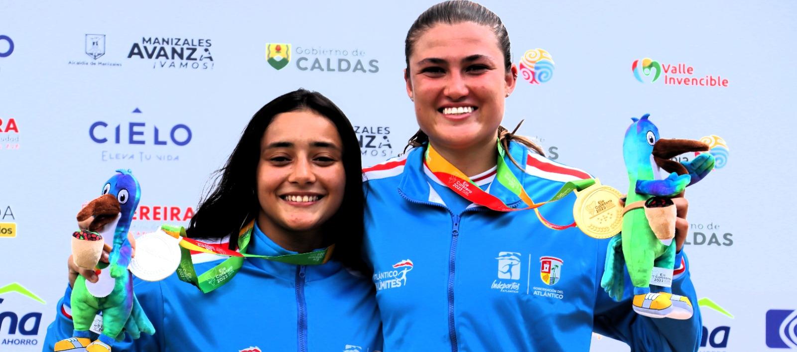 Sharid Fayad (plata) y Gabriela Bolle (oro) en el BMX para Atlántico.