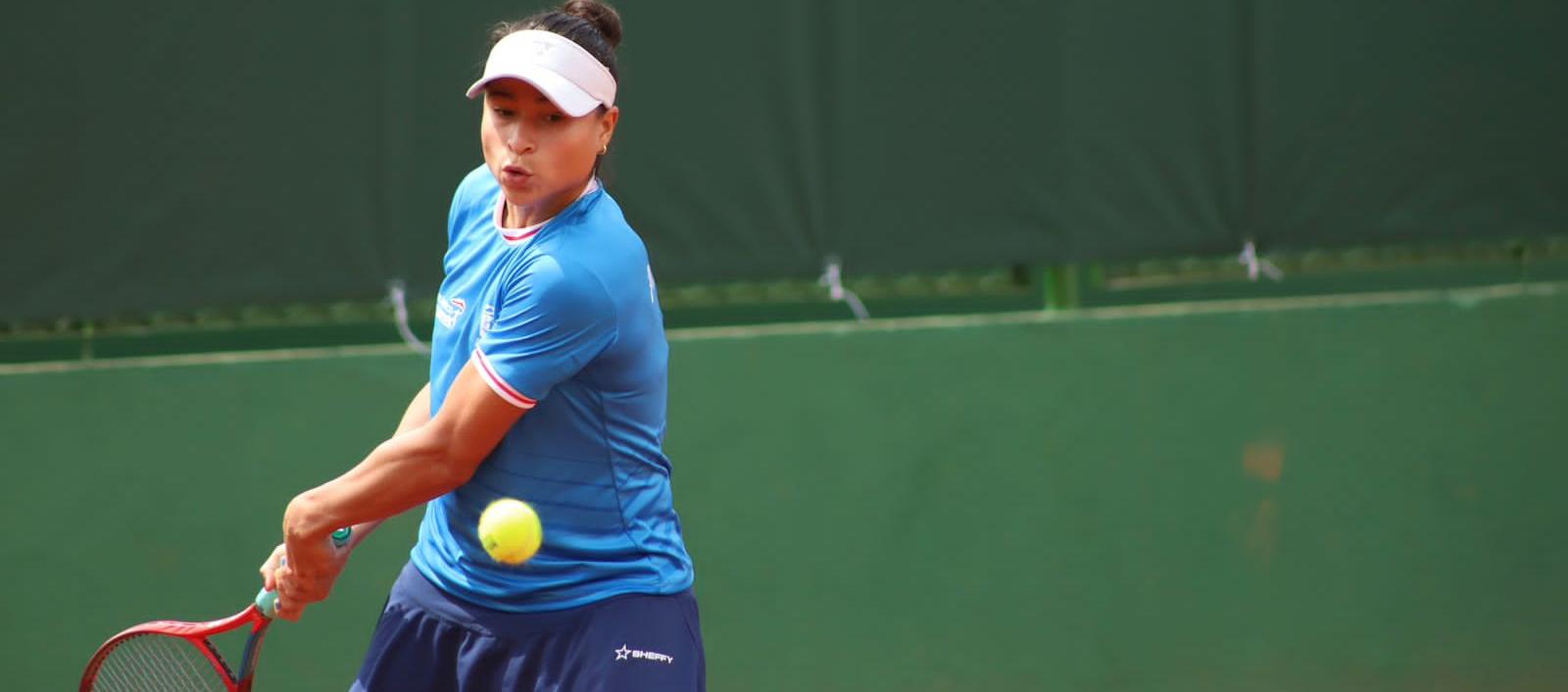 Maria Fernanda Herazo durante su partido contra Yuliana Lizarazo. 