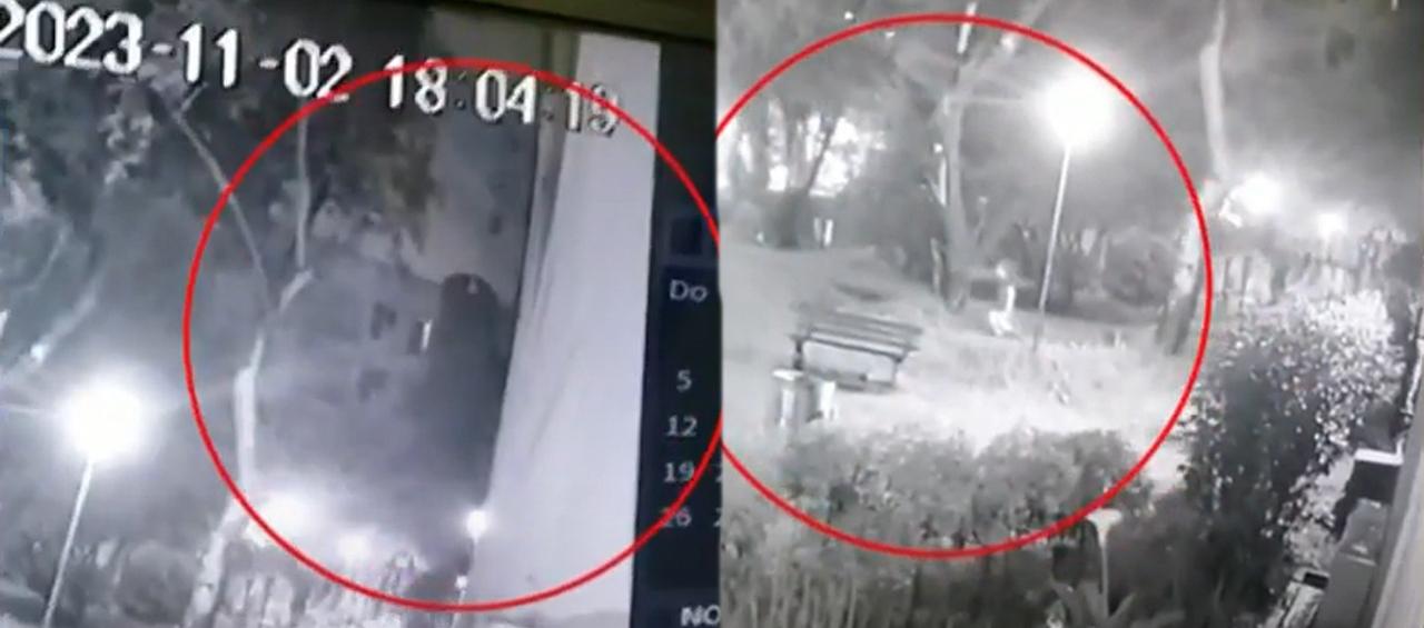 Momento en el que la niña se cae de un sexto piso.