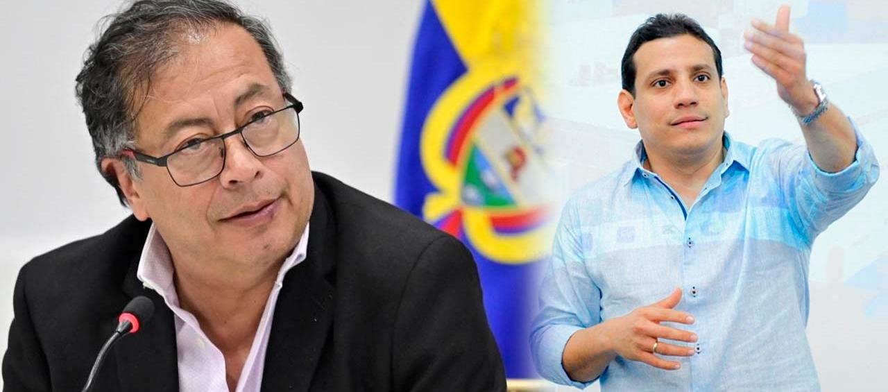 El presidente Gustavo Petro y el candidato a la Alcaldía de Santa Marta Jorge Agudelo