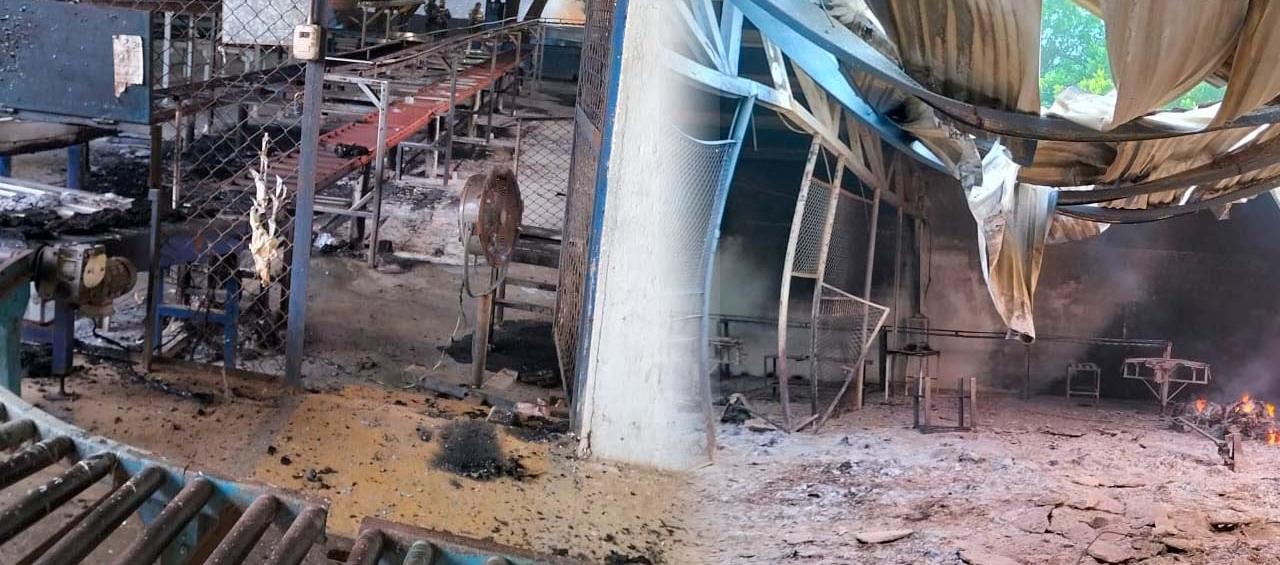 Estado en que quedó la finca, blanco del atentado criminal en zona rural de Riohacha, La Guajira