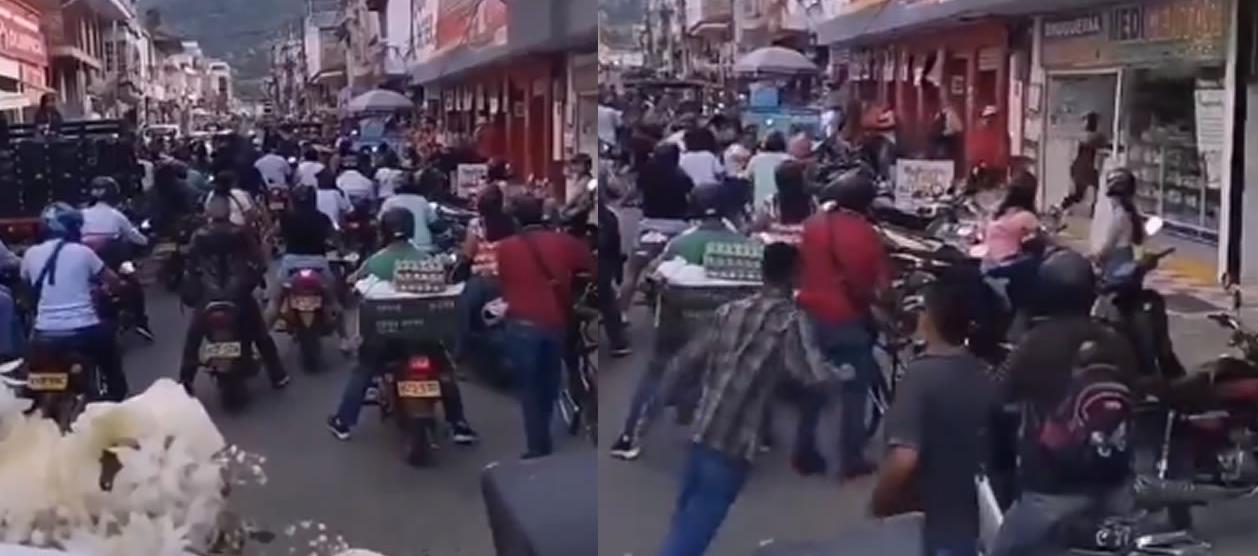 Momentos de pánico en pleno ataque a bala en el sepelio en Caicedonia