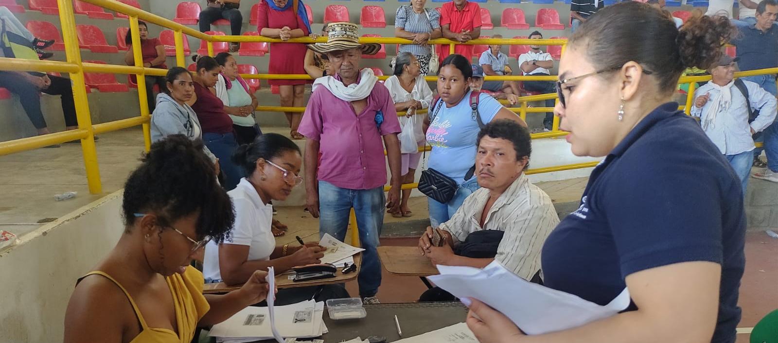 Aspecto de una de las jornadas de indemnización en Magangué.