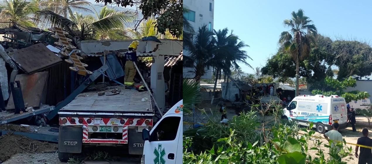 Aspecto del accidente en Pradomar. 