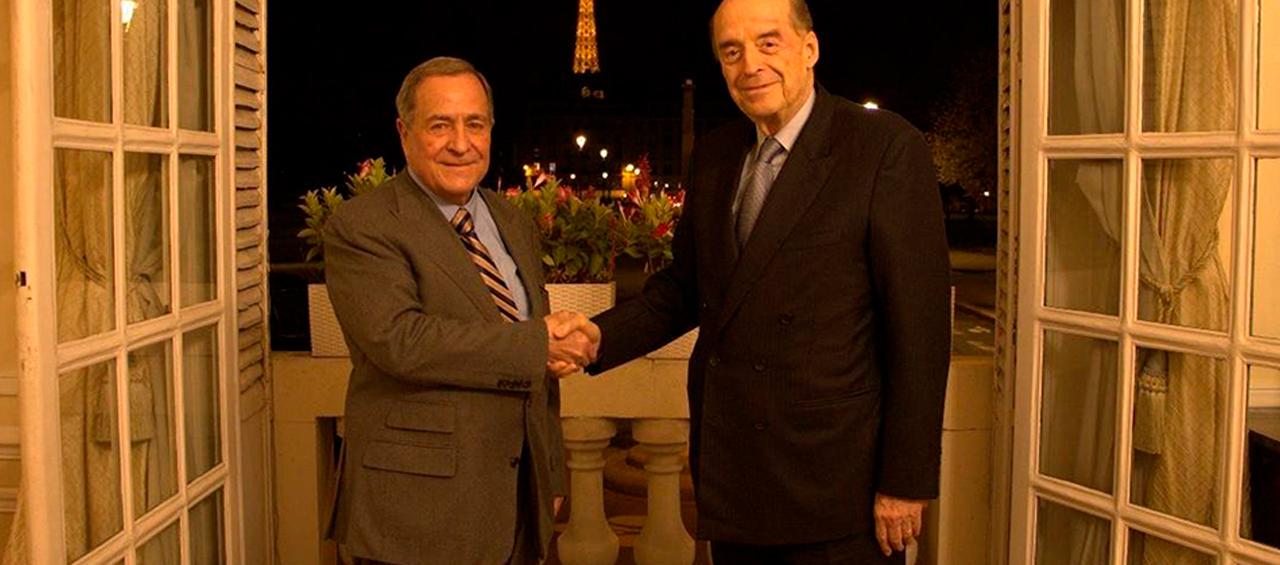 El agente nicaragüense en la Corte de La Haya, Carlos Argüello Gómez y el Canciller Álvaro Leyva.