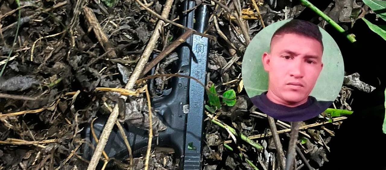 Alias 'El Cofla', abatido por la policía y arma incautada. 