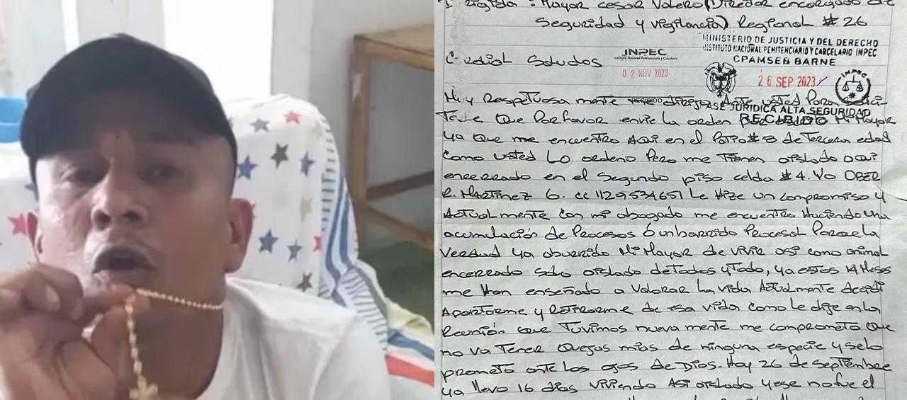 Alias 'Negro Ober' y la carta que le escribió al Inpec. 