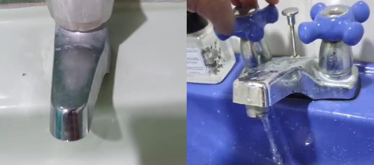 Baja presión en el servicio de agua.