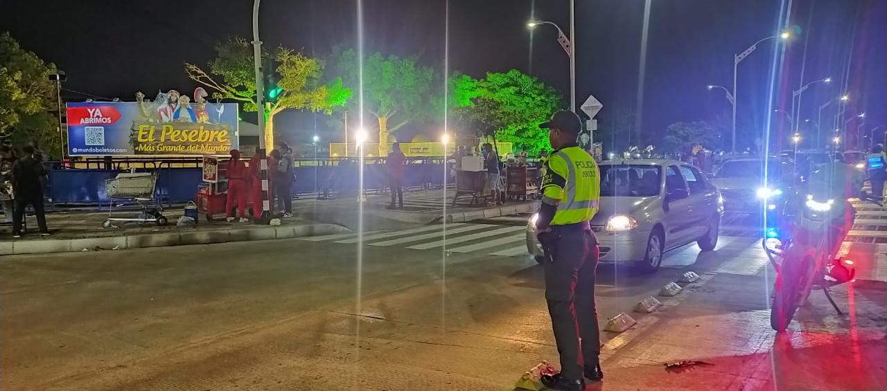 Operativos de la Policía durante la Noche de Velitas. 