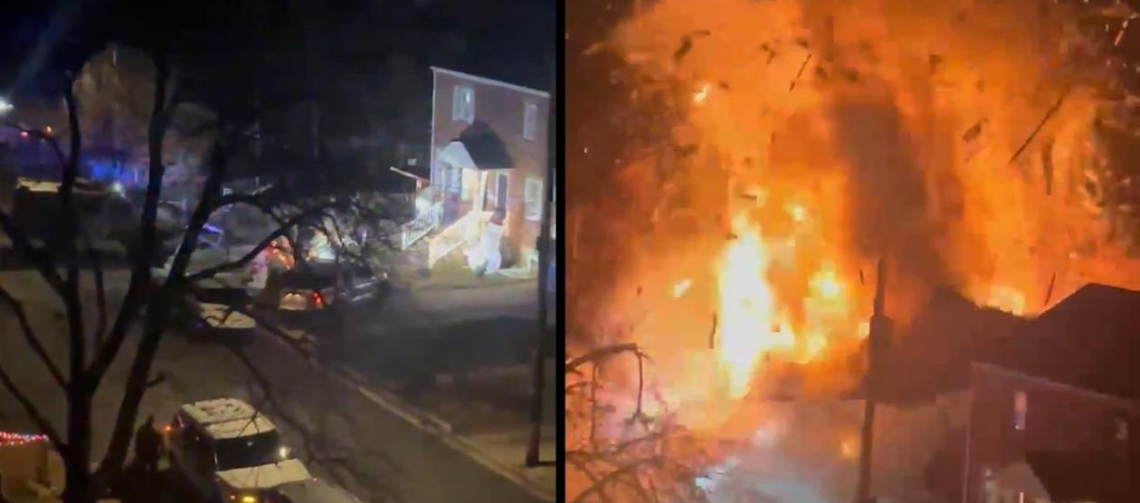 Imágenes del registro y la explosión.