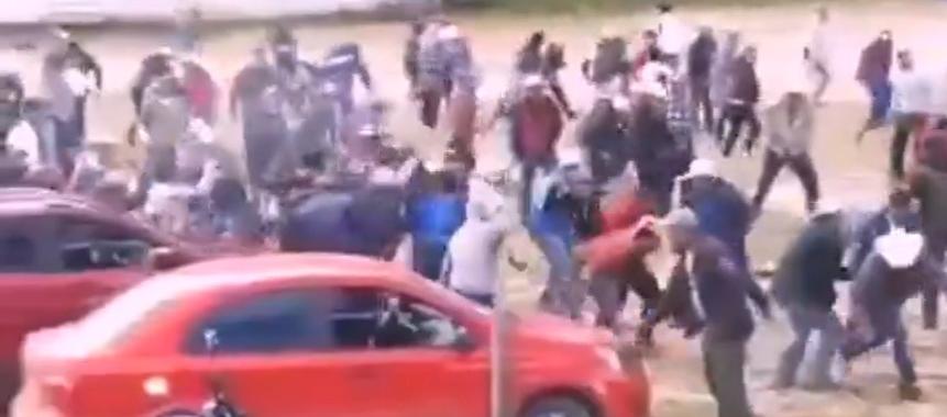 Momento del enfrentamiento.