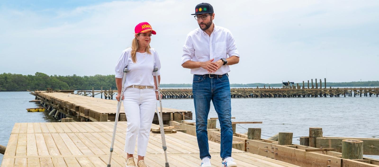 Gobernadora Elsa Noguera y Alcalde Jaime Pumarejo.