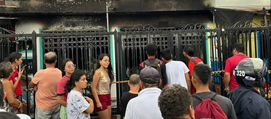 Vivienda donde ocurrió el fatal incendio, en Neiva. 
