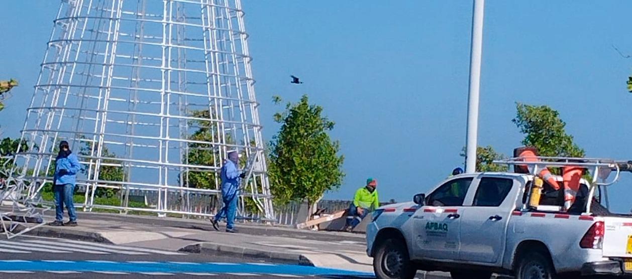 Instalación de alumbrado navideño