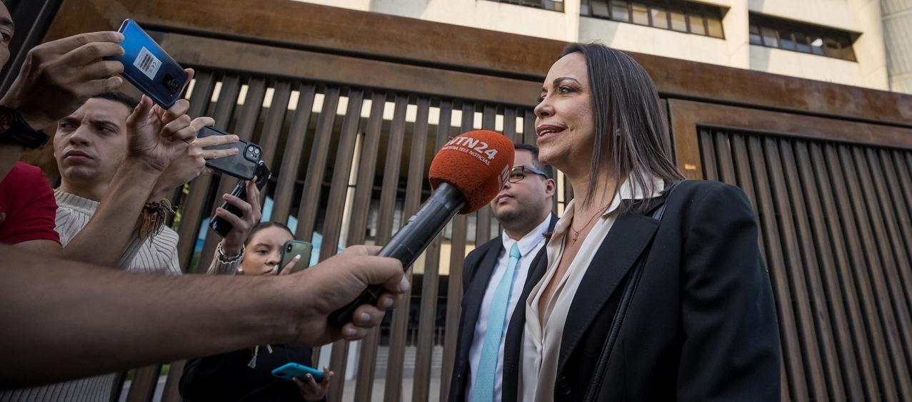 La candidata presidencial María Corina Machado.