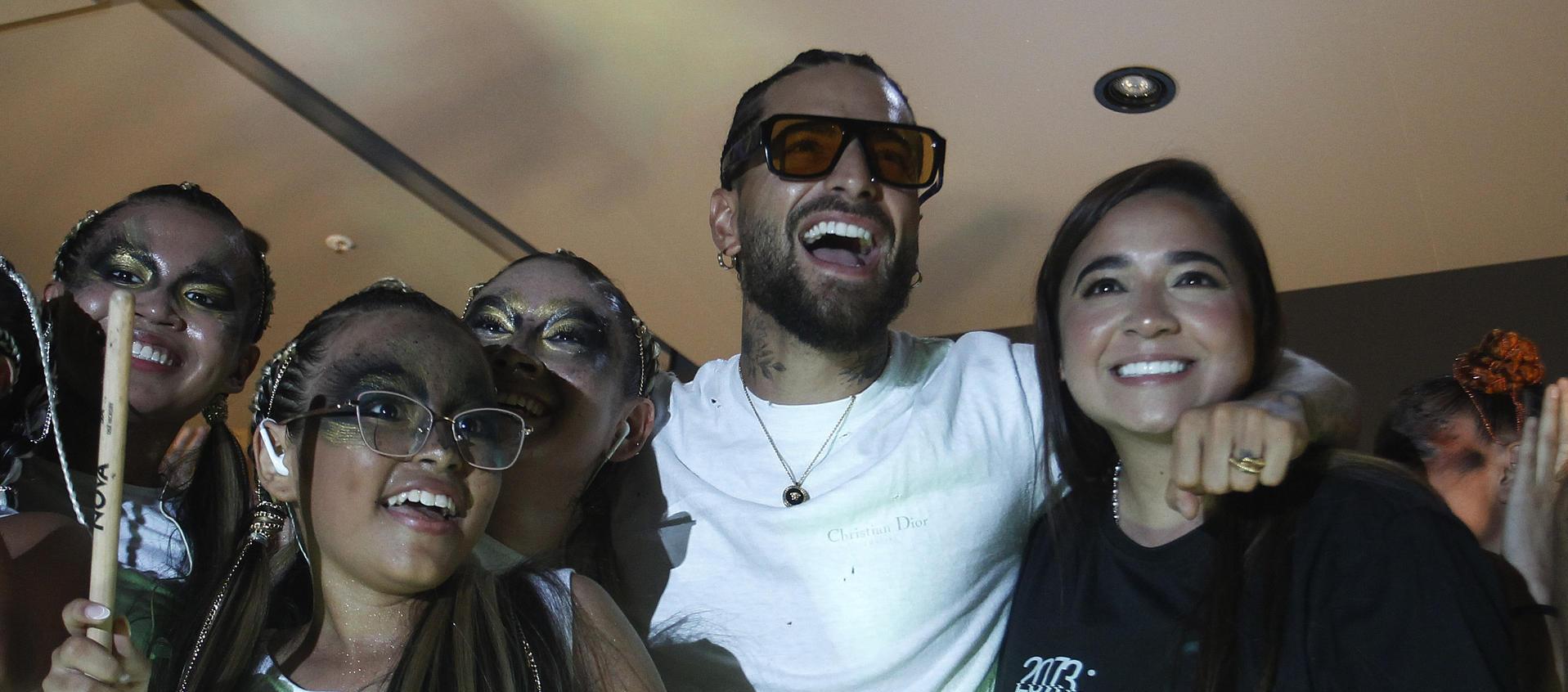 Maluma durante el concierto.