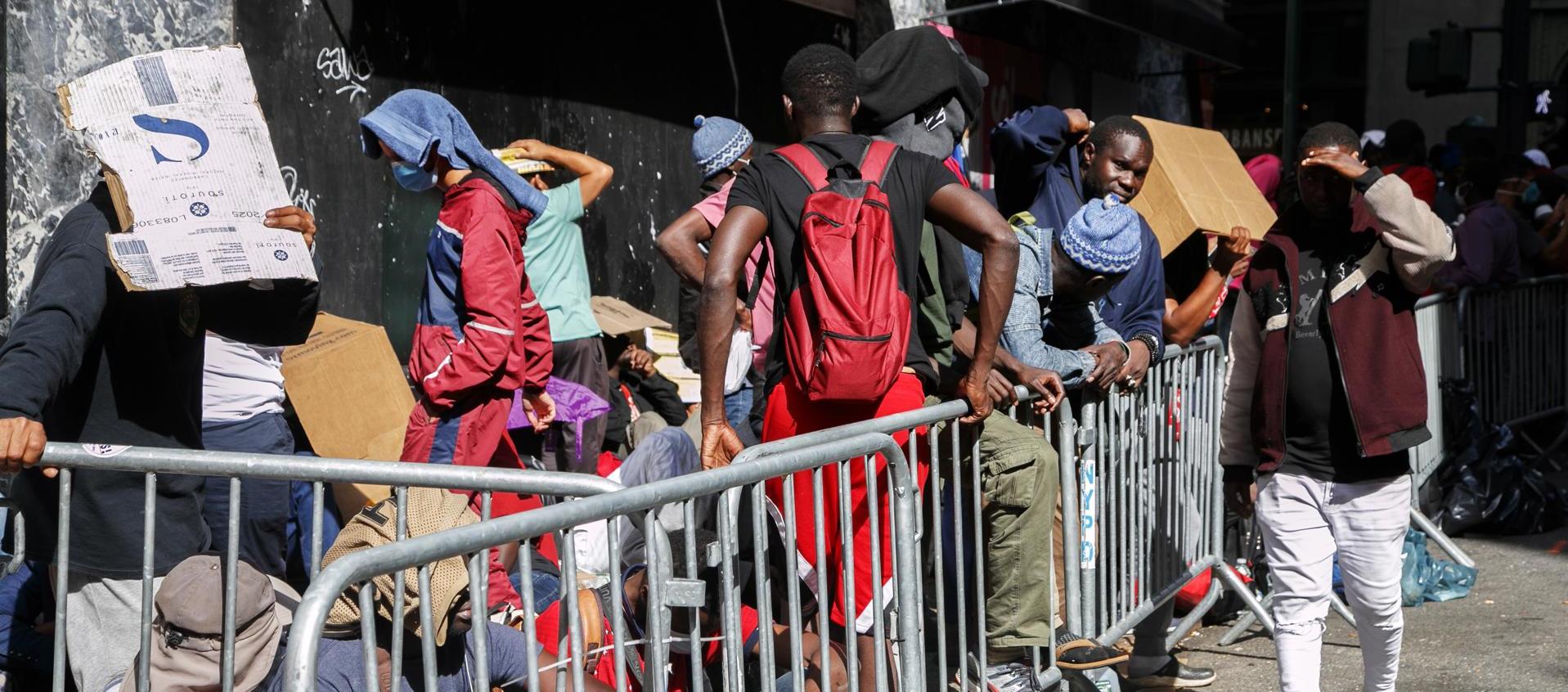 Migrantes en la ciudad de Nueva York. 