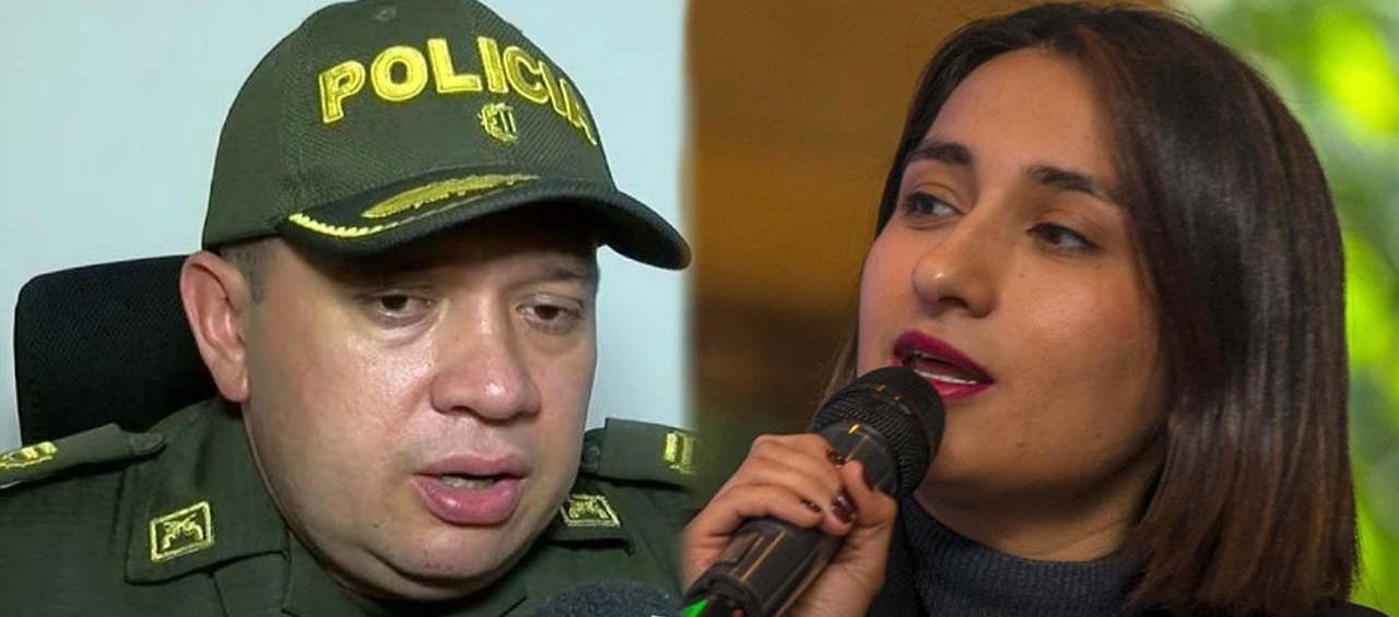 Coronel Carlos Alberto Feria y Laura Sarabia, directora del Departamento de Prosperidad Social.