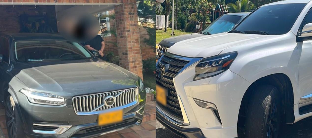 Durante el operativo la Fiscalía inmovilizó tres vehículos de alta gama. 