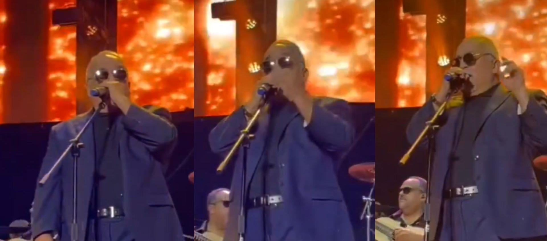 Willie Colón durante el concierto en Cali.