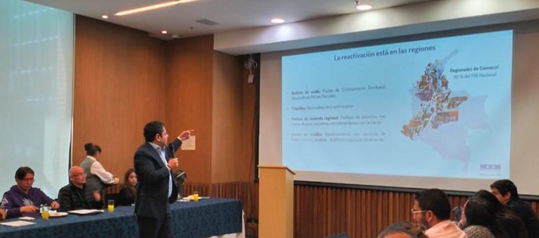 Guillermo Herrera, presidente de Camacol, en la rueda de prensa de este jueves