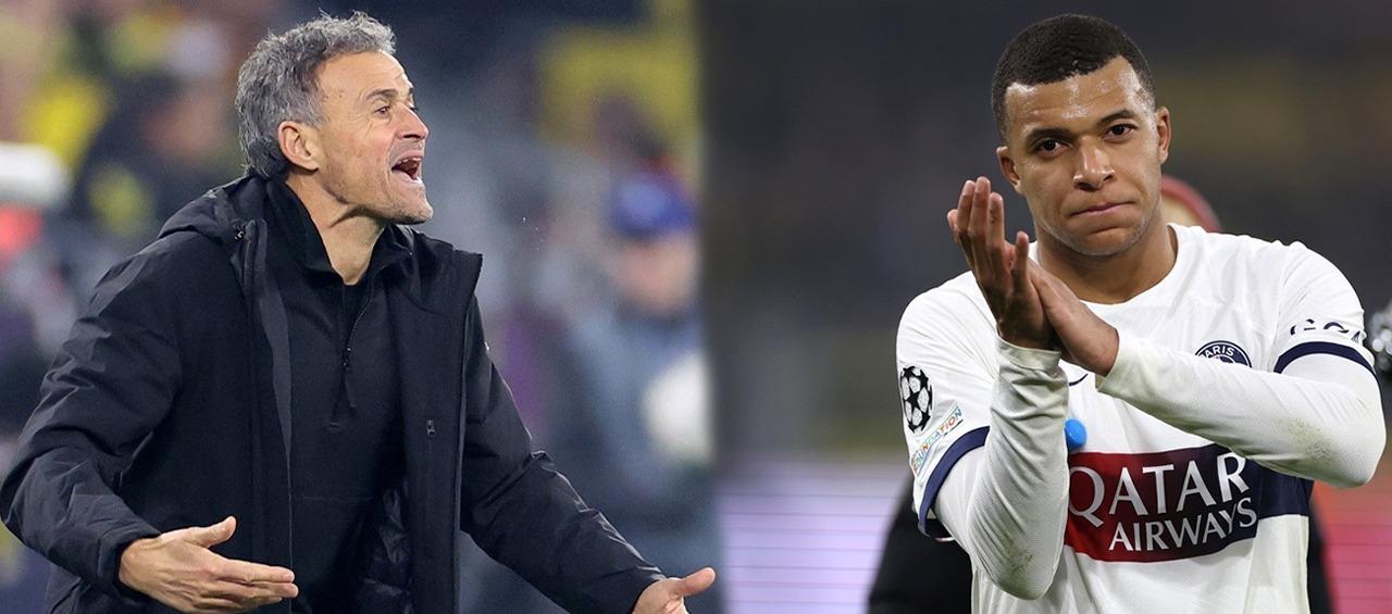 Luis Enrique y Kylian Mbappé, entrenador y atacante del París Saint Germain.