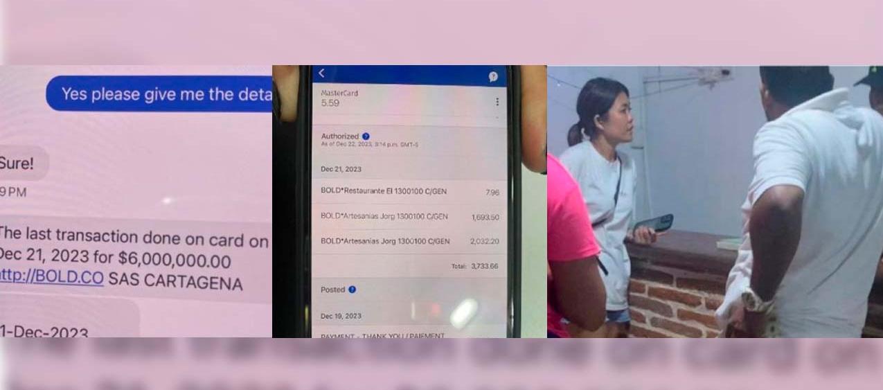 La turistas y pantallazos de algunas de las transacciones por el paseo en coche turístico