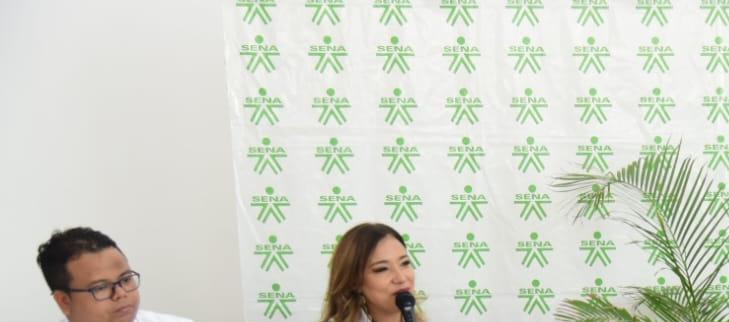 Jacqueline Roja, directora de la regional del Sena en el Atlántico, en la rendición de cuentas