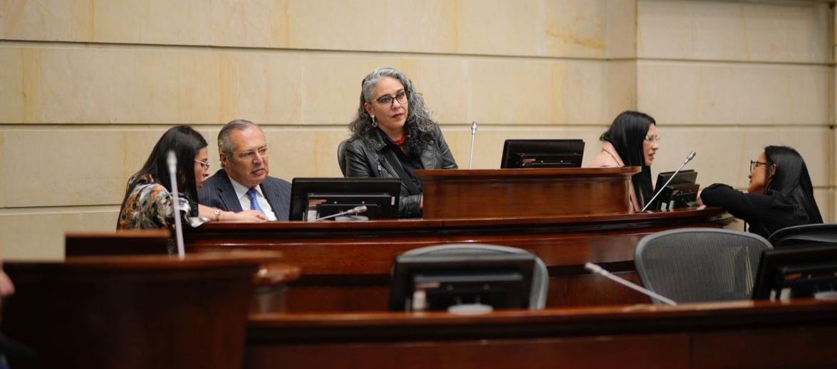 El presidente del Senado, Iván Name, y la vicepresidenta, María José Pizarro