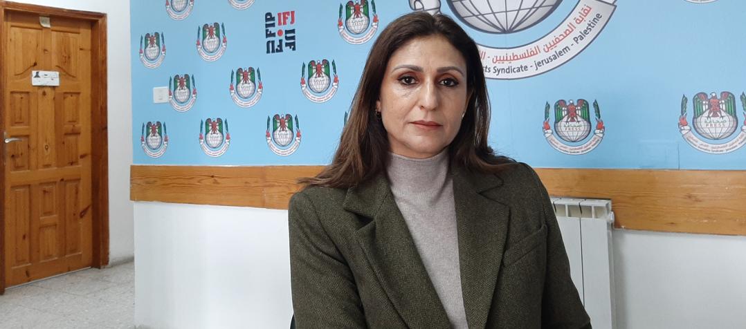 Shuruq Asad, miembro del secretario general y portavoz del Sindicato de Periodistas Palestino.