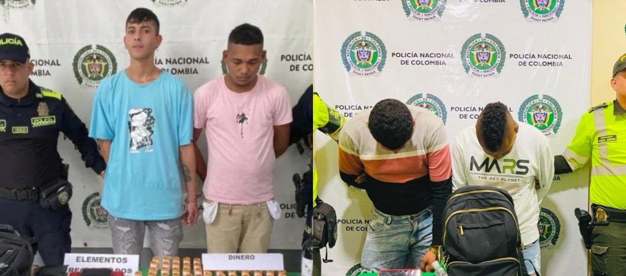 Los cuatro capturados por asaltos en Barranquilla. 