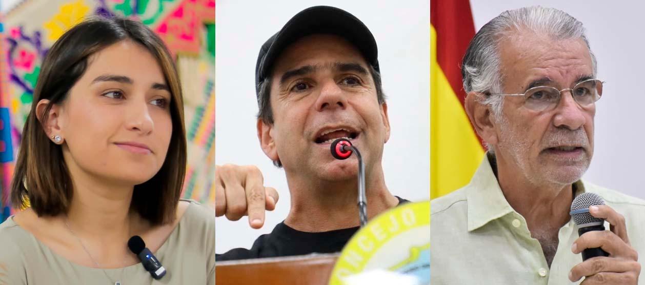 Laura Sarabia, Alejandro Char y Eduardo Verano.