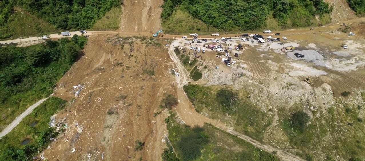 Imagen aérea de la zona de la tragedia.