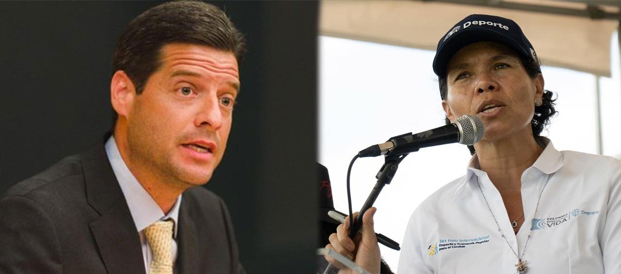 Senador Mauricio Gómez Amín y la Ministra Astrid Rodríguez.