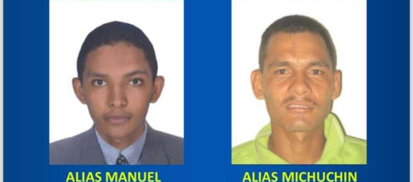 Los dos presuntos responsables del ataque a bala a camioneta de la Policía. 