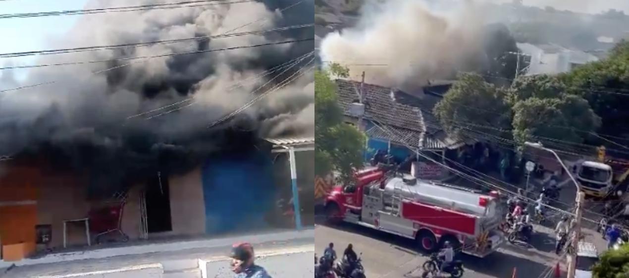 Pánico tras incendio en el barrio Chiquinquirá. 
