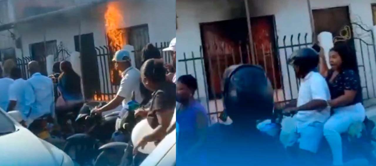 Vivienda incendiada por la comunidad. 