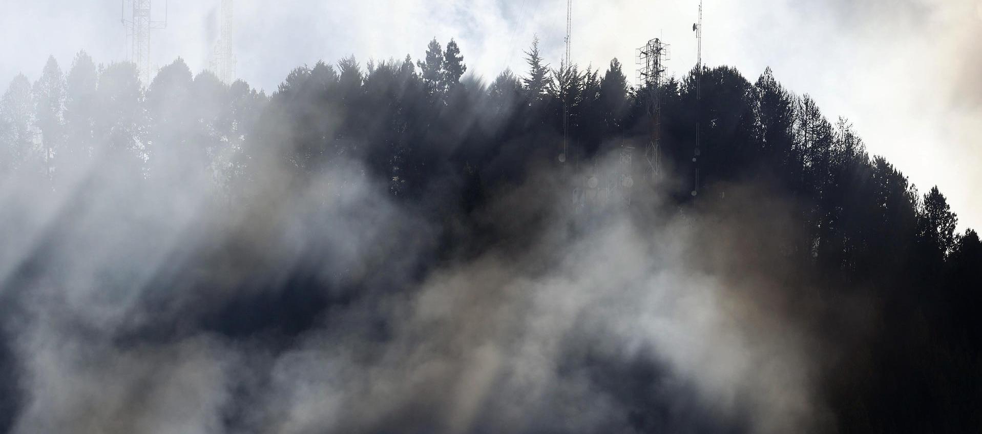 Incendio en los cerros de Bogotá. 