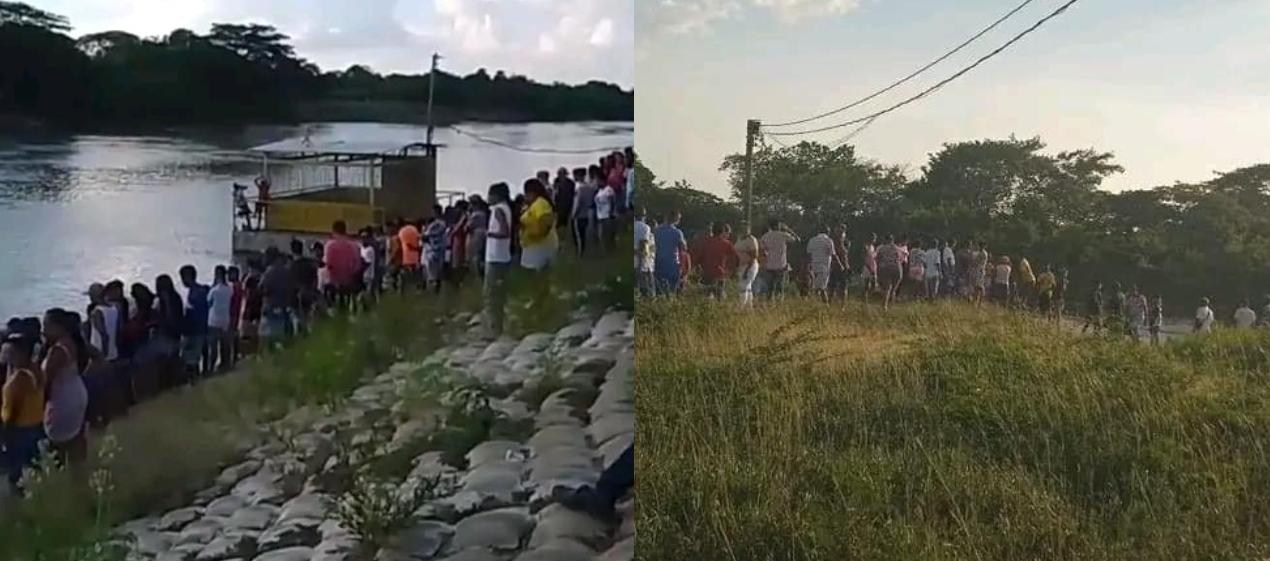 Lugar donde desapareció el niño en el Canal del Dique. 