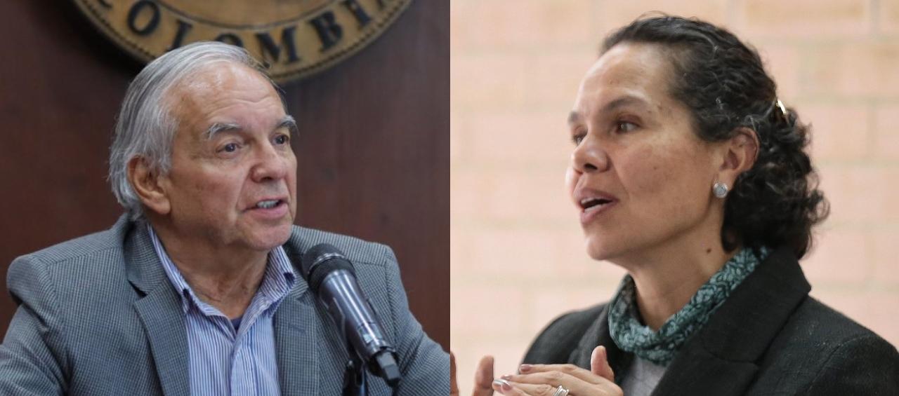 El ministro de Hacienda, Ricardo Bonilla, y la ministra de Deporte, Astrid Rodríguez.