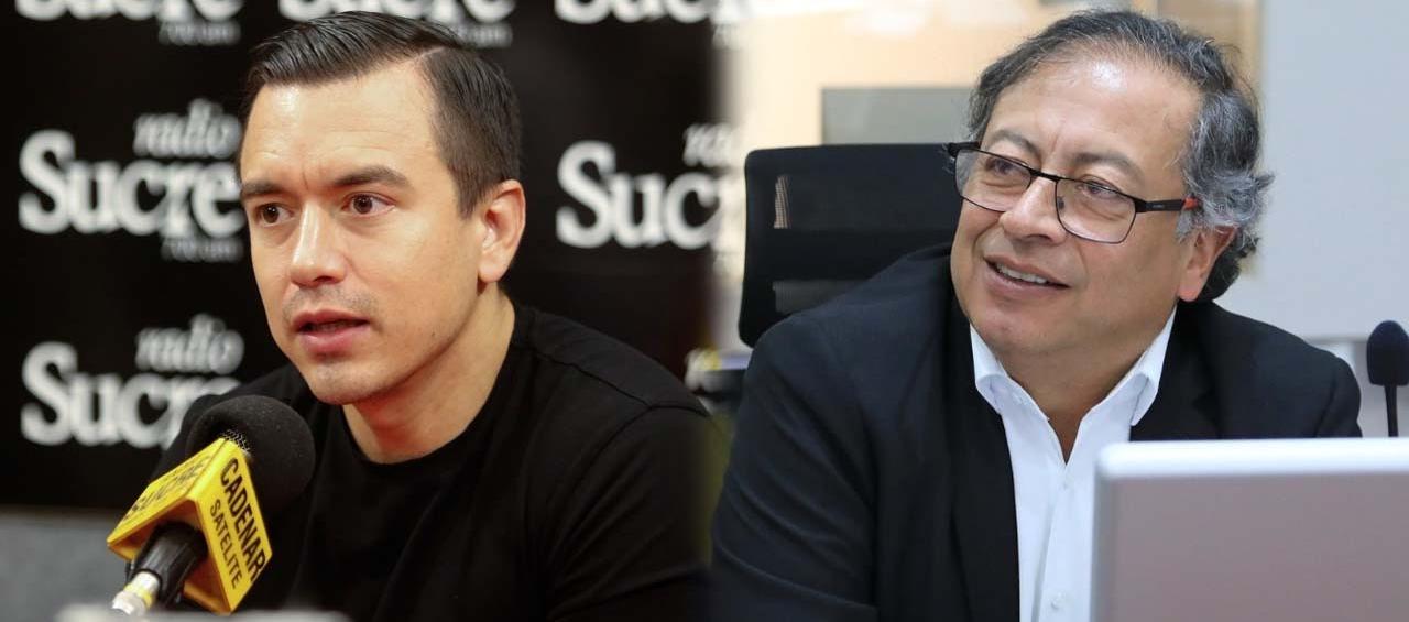 El Presidente de Ecuador, Daniel Noboa y el de Colombia, Gustavo Petro.