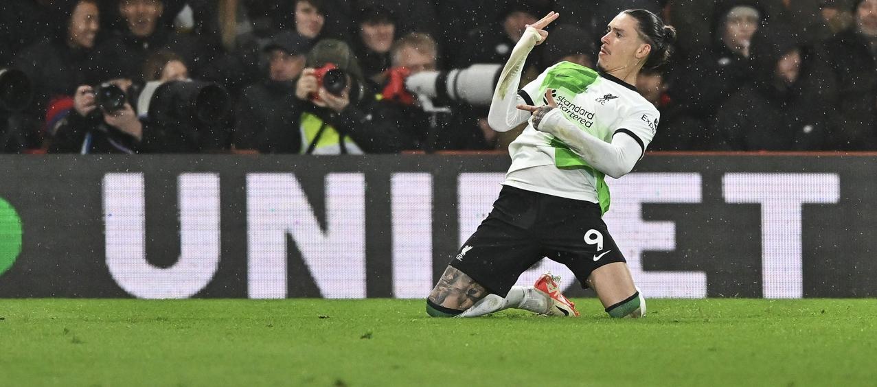 Celebración del uruguayo Darwin Núñez.