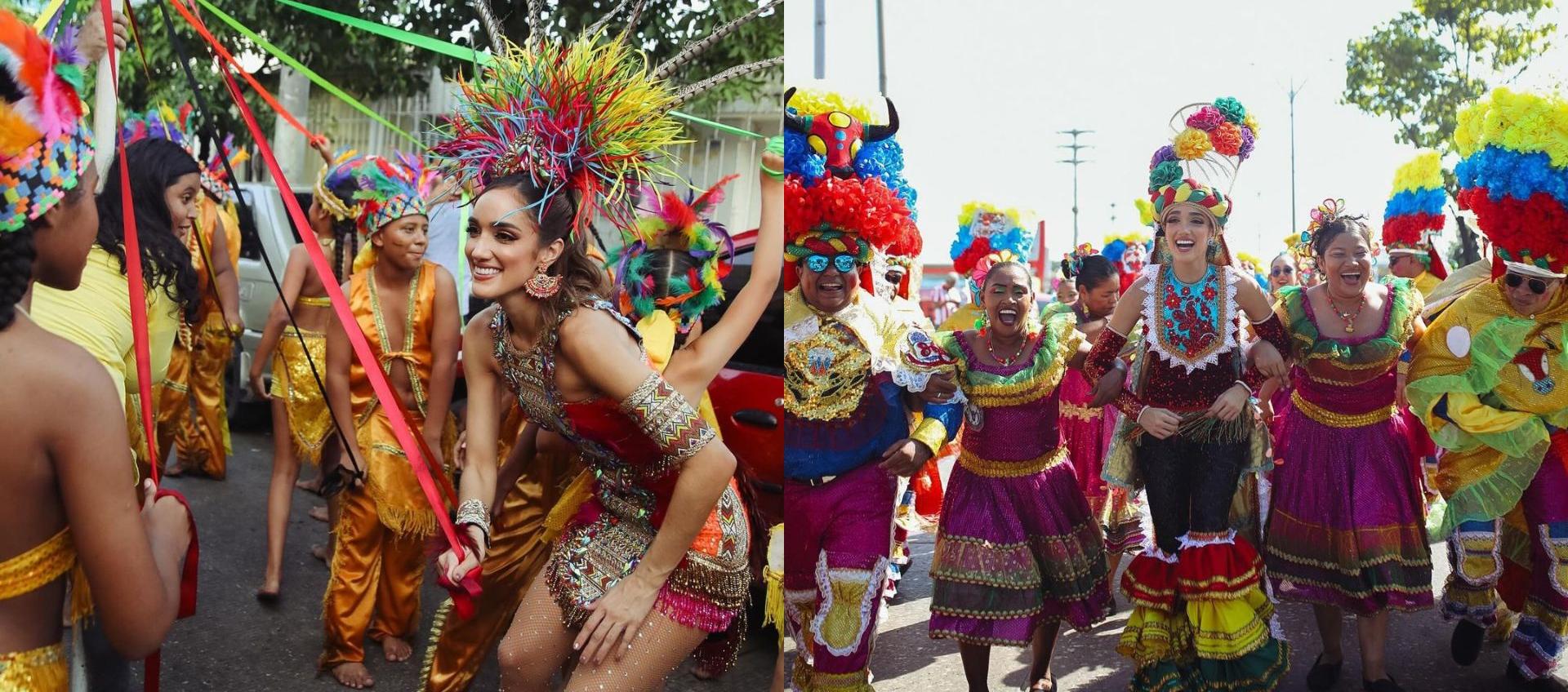 Reina Melissa Cure con las diferentes danzas folclóricas. 